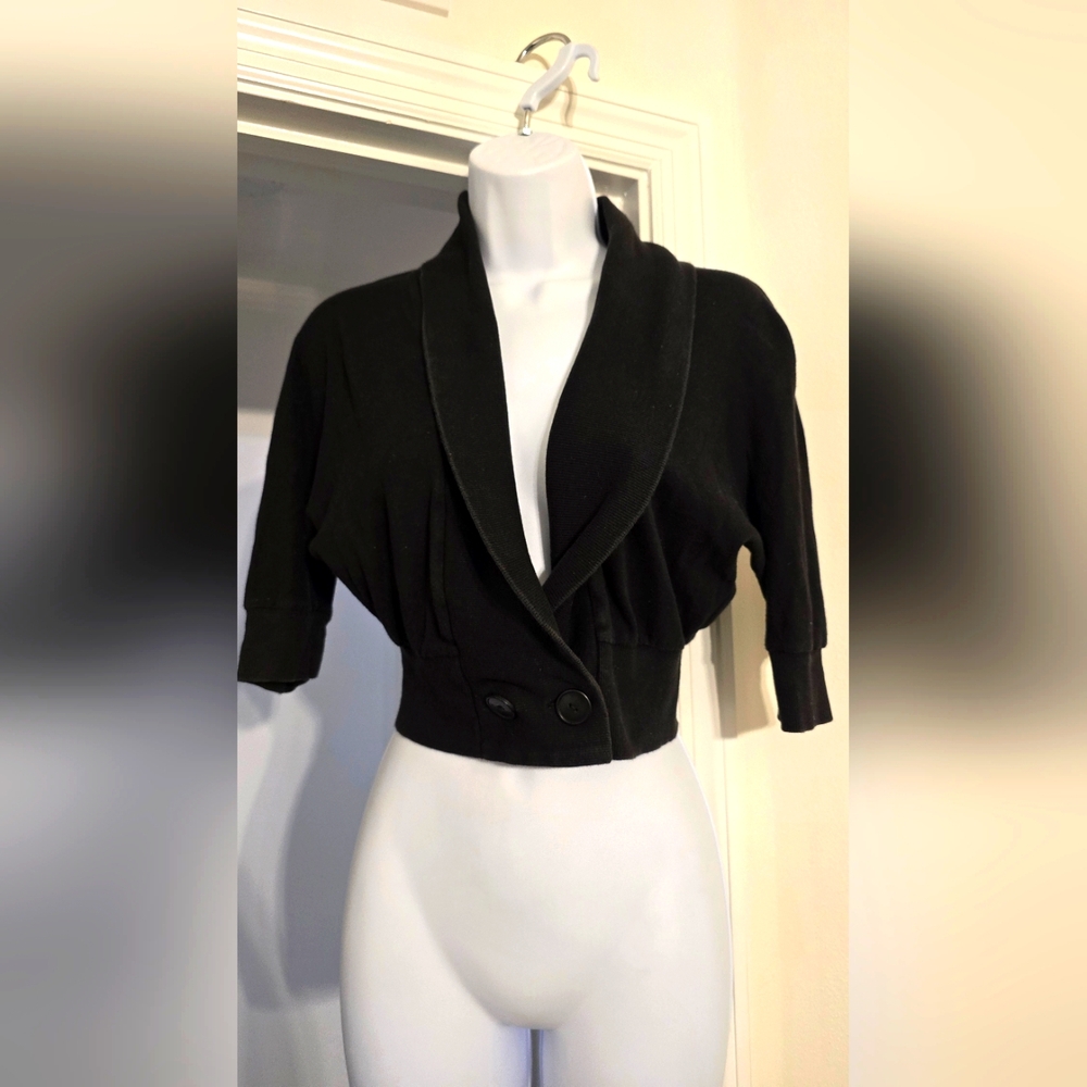 Old Navy black Cropped Jacket with double Button Detail - Size Small